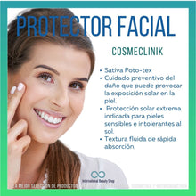 Cargar imagen en el visor de la galería, Sativa Foto-tex. Protector solar hidratante contra daño actínico. Cosmeclinik