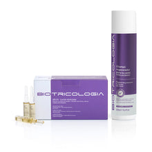 Cargar imagen en el visor de la galería, Tratamiento anticaída para Hombre y Mujer Ampollas AR 23b+ Champú Regenerador Cabello Graso. Biotricología.
