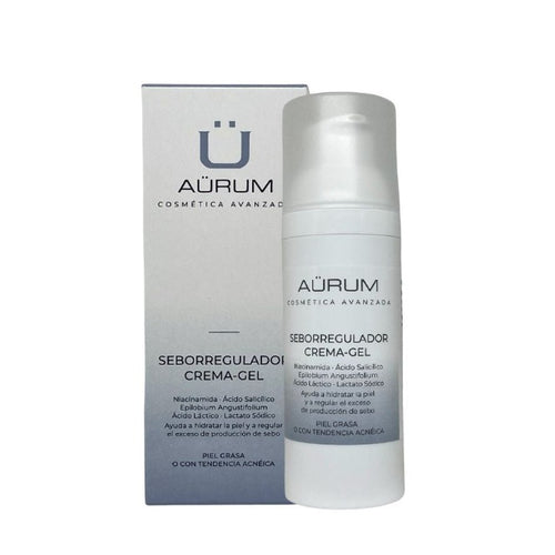 gel crema para piel grasa, tendencia acneica, acné, seborregulador, regulador de sebo, hidratante, refrescante, crema-gel acido salicílico, oil free Aürum 