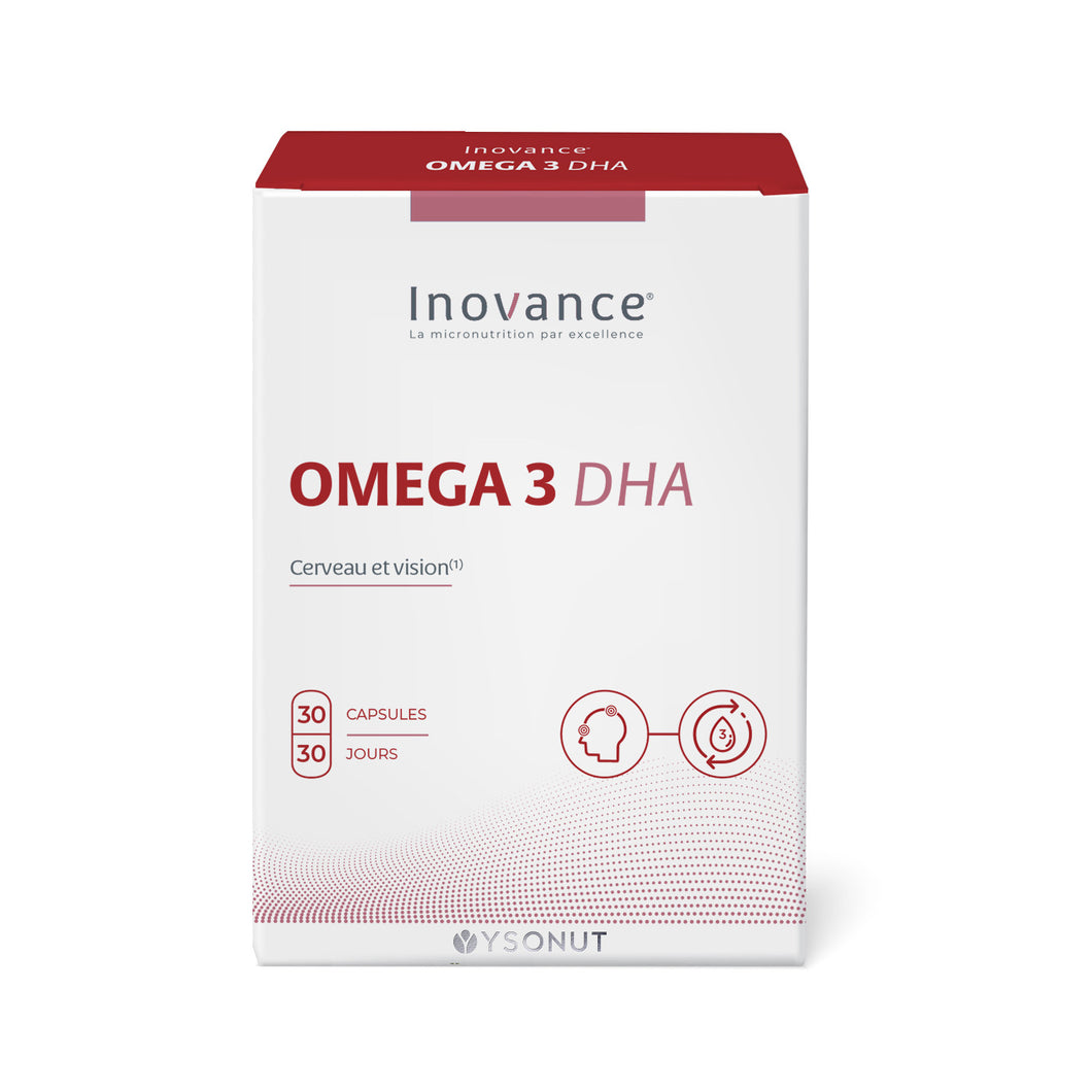Omega 3 DHA +.Suplemento. Concentración, memorización y visión. Inovance. Ysonut.