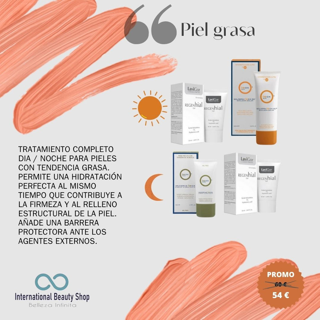 Tratamiento facial para piel grasa, cosméticos eficaces, international beauty shop, cosmética, dermatología